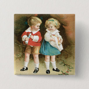 The Christmas Cheer Children 2 Inch Square Button