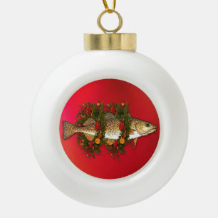 The Christmas Cod Ceramic Ball Ornament