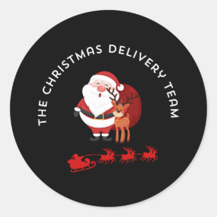 The Christmas Delivery Team Classic Round Sticker