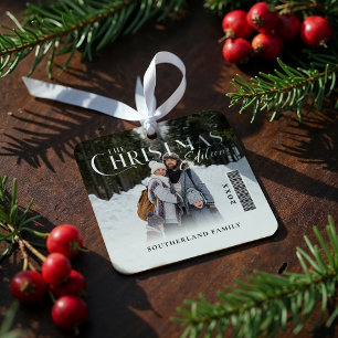 The Christmas Edition Family Photo Magazine Cover Metal Ornament
