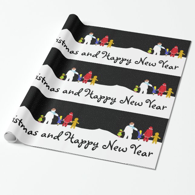 The Christmas Gang Holiday Wrapping Paper (Unrolled)