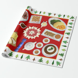 The christmas menu wrapping paper