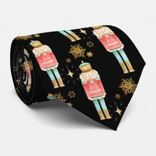 The Christmas Nutcracker Golden Snowflakes Black Tie