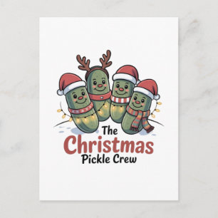 The Christmas Pickle Crew Pickle Lovers Santa Xmas Holiday Postcard