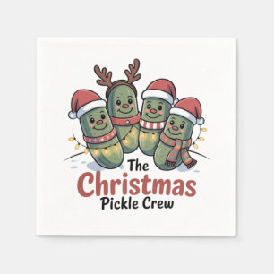 The Christmas Pickle Crew Pickle Lovers Santa Xmas Napkin