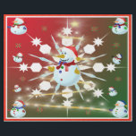 The Christmas Snowman - Wrapping Paper<br><div class="desc">This design features a white and blue snowflake,  a golden tree,  coloured snowflakes and lots of snowmen dressed for a cold Christmas season. A red/green backround and red border was added. This Christmas wrapping paper is available in assorted styles,  colours and sizes.</div>