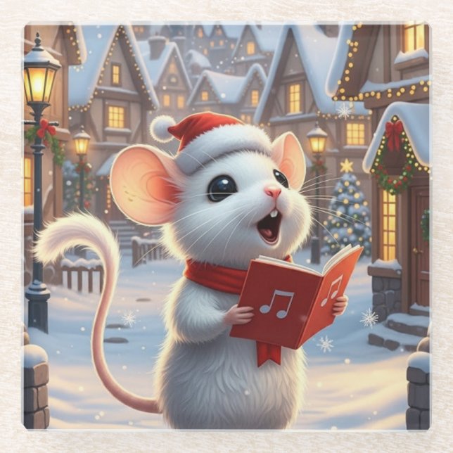 The Christmas Songmouse Glass Coaster (Front)