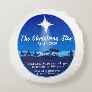 The Christmas Star Round Pillow
