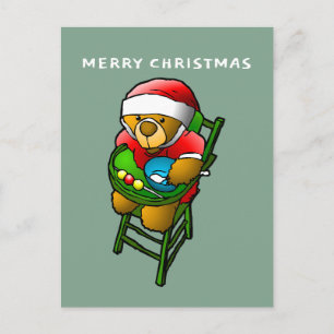 The Christmas teddy bear Postcard