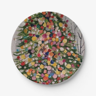 The christmas tree paper plate