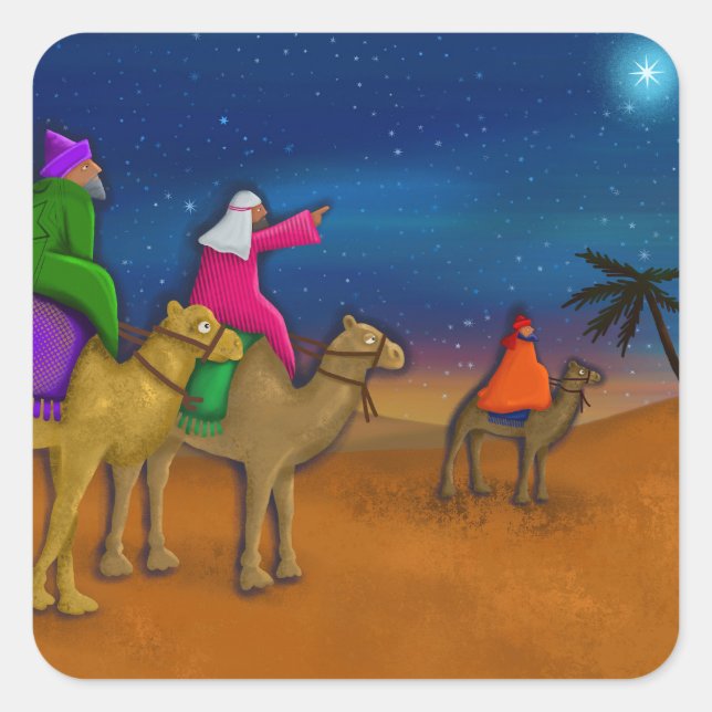 The Christmas Wise Men Square Sticker (Front)