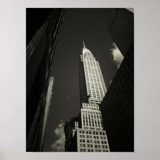 The Chrysler Building, Black and White, Small Poster (Front)