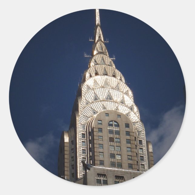 The Chrysler Building, New York City Classic Round Sticker (Front)