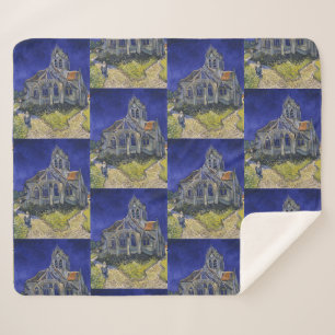 The Church at Auvers by Vincent van Gogh Sherpa Blanket