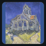 The Church at Auvers by Vincent Van Gogh Square Sticker<br><div class="desc">The Church at Auvers by Vincent Van Gogh Square Sticker</div>