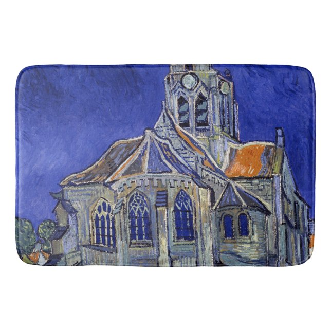 The Church at Auvers, Van Gogh Bath Mat (Front)