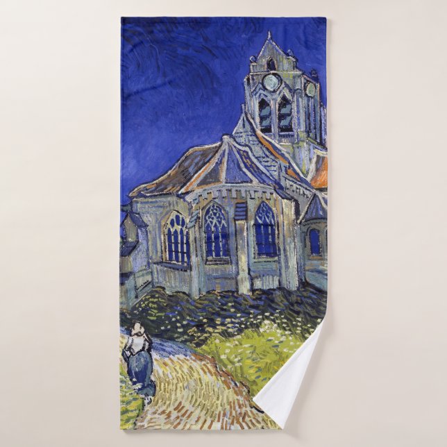 The Church at Auvers, Van Gogh Bath Towel (Bath Towel)