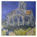 The Church in Auvers by Vincent van Gogh Tile<br><div class="desc">Vincent Willem van Gogh was a Post-Impressionist painter of Dutch origin whose work—notable for its rough beauty, emotional honesty, and bold colour—had a far-reaching influence on 20th-century art. After years of painful anxiety and frequent bouts of mental illness, he died aged 37 from a gunshot wound, generally accepted to be...</div>