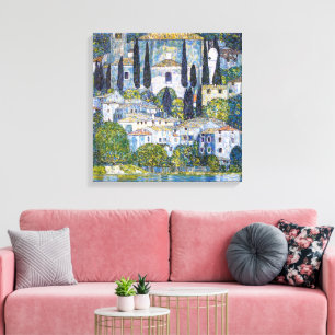 The Church in Cassone Gustav Klimt Poster Canvas Print