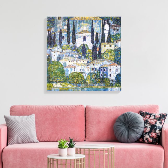 The Church in Cassone | Gustav Klimt | Poster Canvas Print (Insitu(LivingRoom))