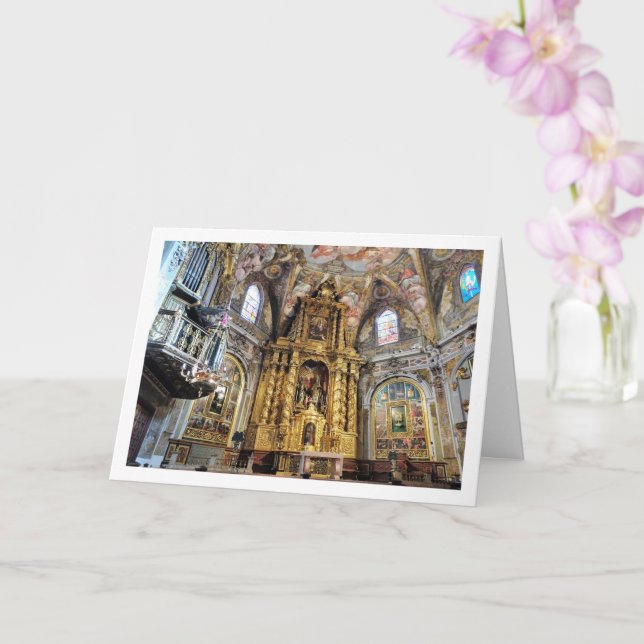 The Church of San Nicolás in Valencia City Card (Orchid)