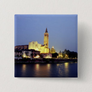 The church of Sant'Anastasia in Verona, Italy. 2 Inch Square Button