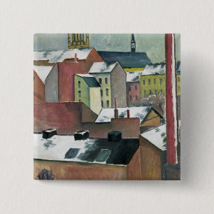 The Church of St Mary in Bonn in Snow, 1911 2 Inch Square Button