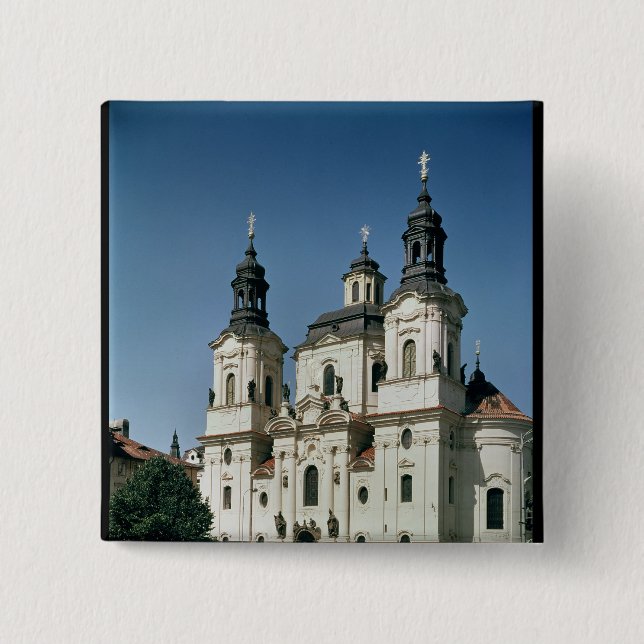The Church of St. Nicholas, built 1703-61 2 Inch Square Button (Front)