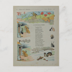 The Cicada and the Ant from the Fables Postcard