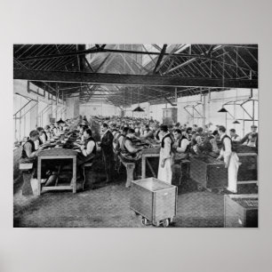 The cigar manufacturing departments poster