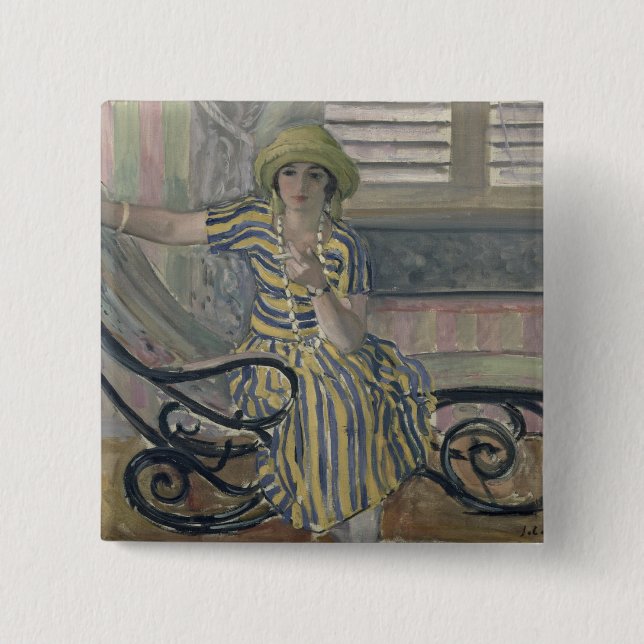 The Cigarette 2 Inch Square Button (Front)