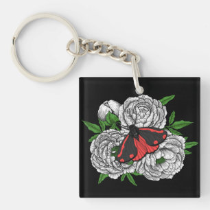 The cinnabar moth keychain