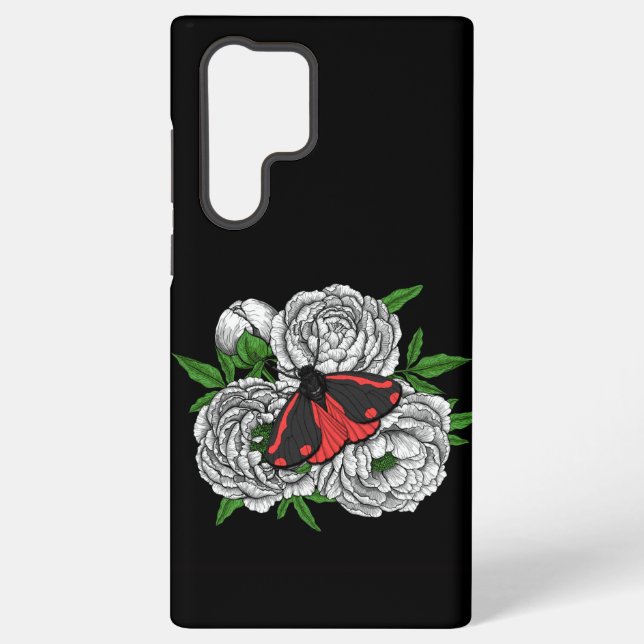 The cinnabar moth samsung galaxy s22 ultra case (Back)