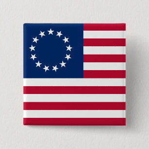 The Circle of Stars, American Flag by Betsy Ross 2 Inch Square Button