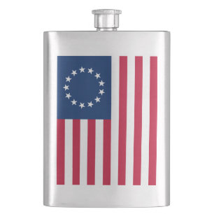 The Circle of Stars, American Flag by Betsy Ross Hip Flask