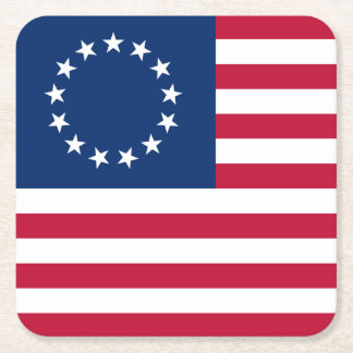 The Circle of Stars, American Flag by Betsy Ross Square Paper Coaster