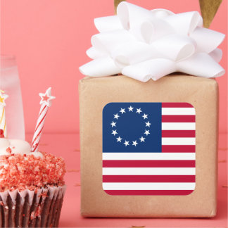 The Circle of Stars, American Flag by Betsy Ross Square Sticker