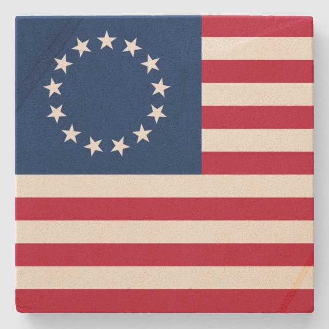 The Circle of Stars, American Flag by Betsy Ross Stone Coaster (Front)