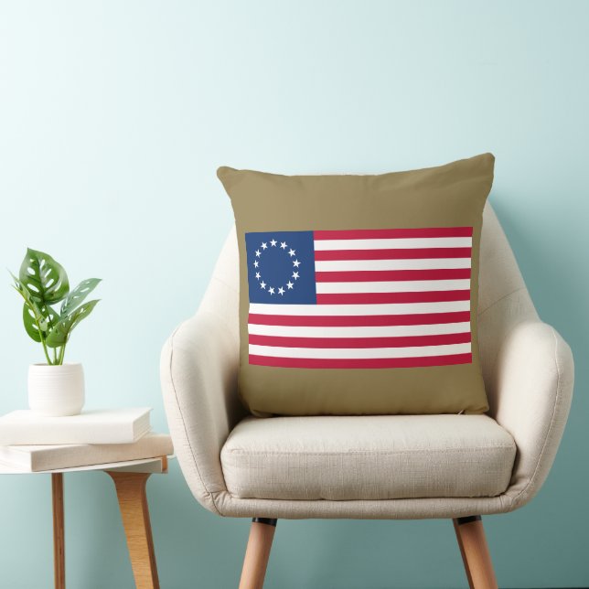 The Circle of Stars, American Flag by Betsy Ross Throw Pillow (Chair)