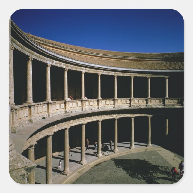 The Circular Courtyard of the Palace of Charles Square Sticker (Front)