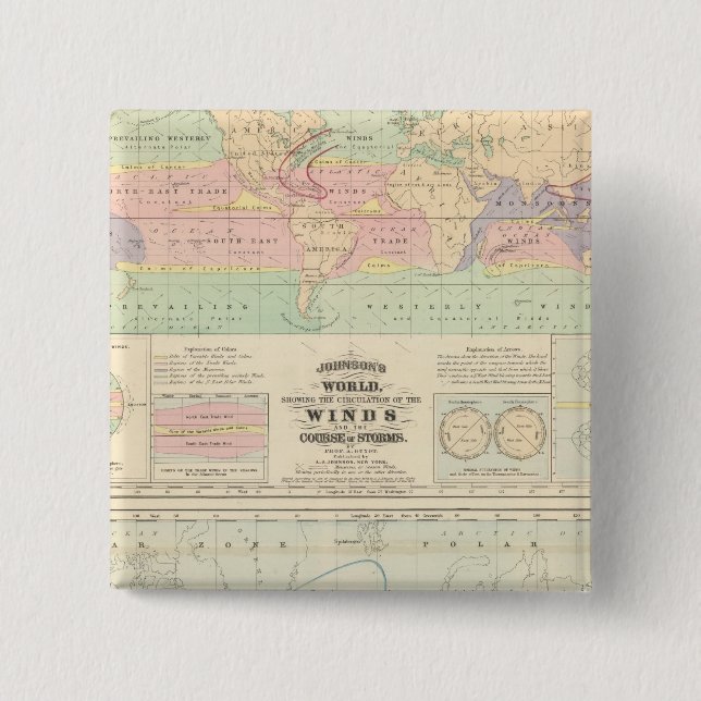 the Circulation of the Winds 2 Inch Square Button (Front)