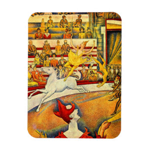 The Circus by Georges Seurat, Vintage Pointillism Magnet
