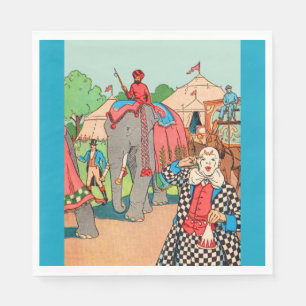 The circus is coming to town print napkin