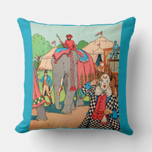 The circus is coming to town print throw pillow