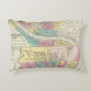 The Cities Of Pittsburgh Allegheny Cincinnati Accent Pillow