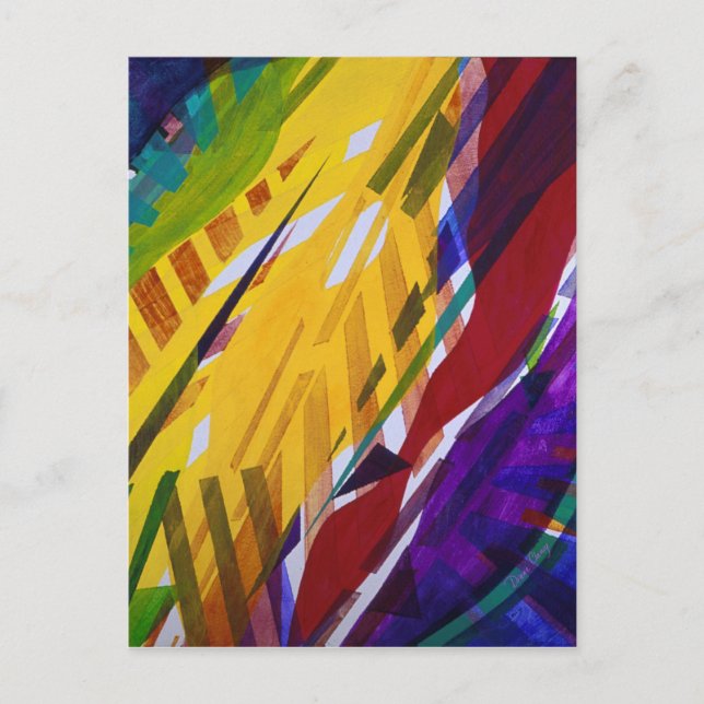 The City II - Abstract Rainbow Streams Postcard (Front)