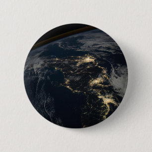 The City Lights Of Japan At Night. 2 Inch Round Button
