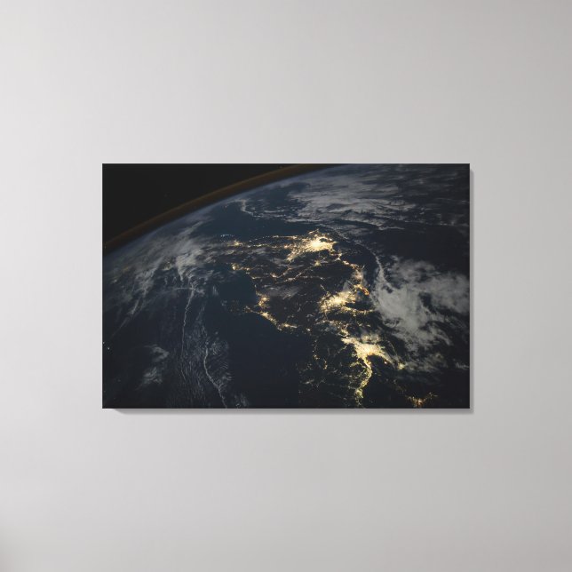 The City Lights Of Japan At Night. Canvas Print (Front)