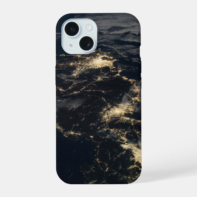 The City Lights Of Japan At Night. iPhone 15 Case (Back)