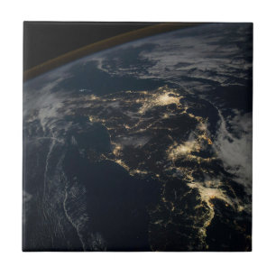 The City Lights Of Japan At Night. Tile